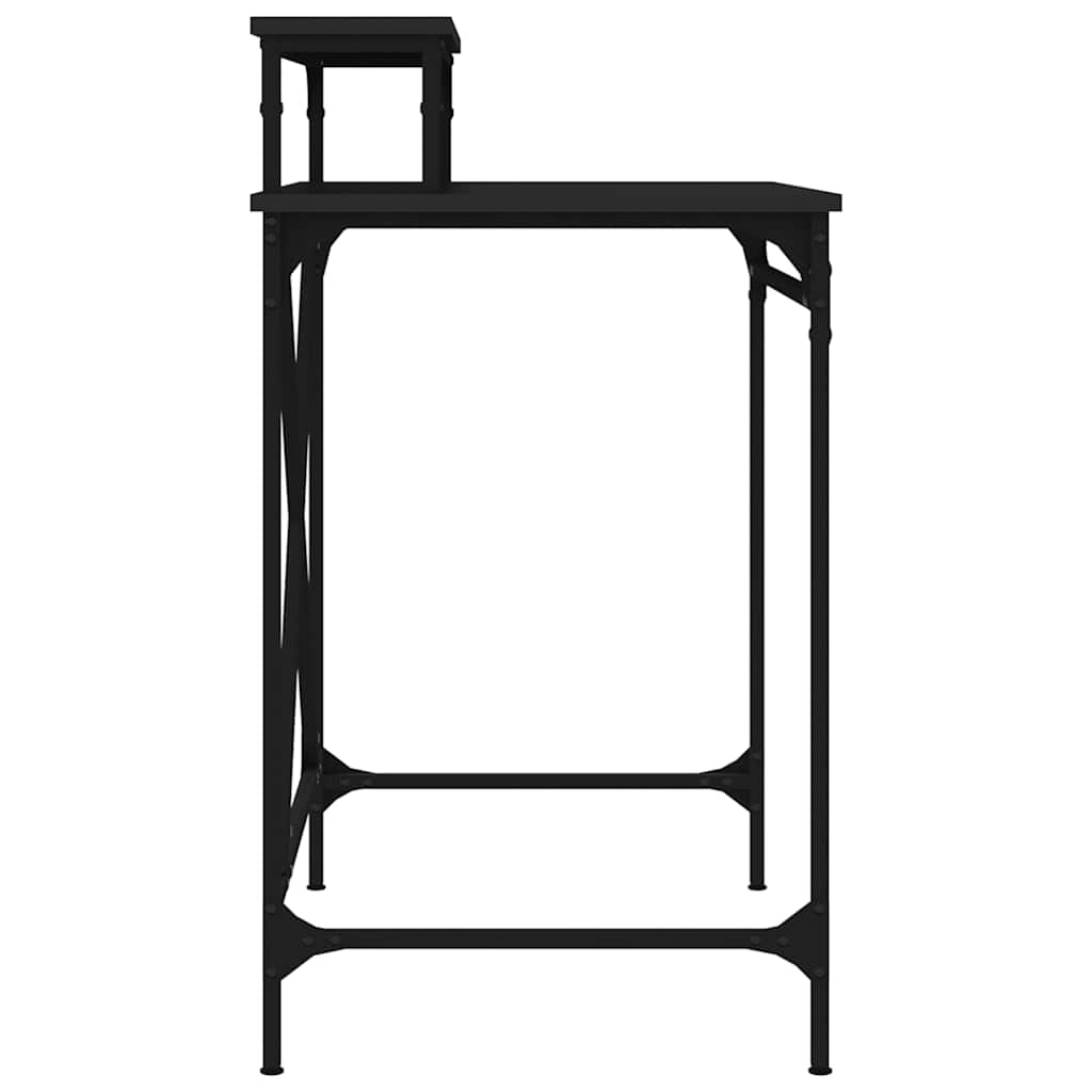 Radni stol crni 80 x 50 x 90 cm konstruirano drvo i željezo