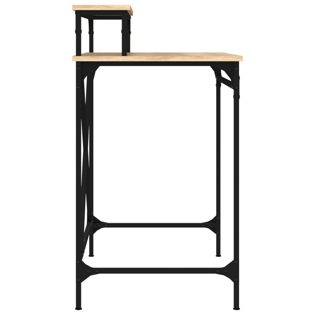Radni stol boja hrasta 80x50x90 cm konstruirano drvo i željezo