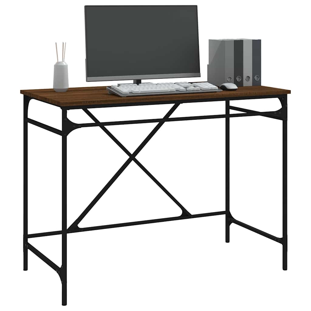 Radni stol boja hrasta 100x50x75 cm konstruirano drvo i željezo