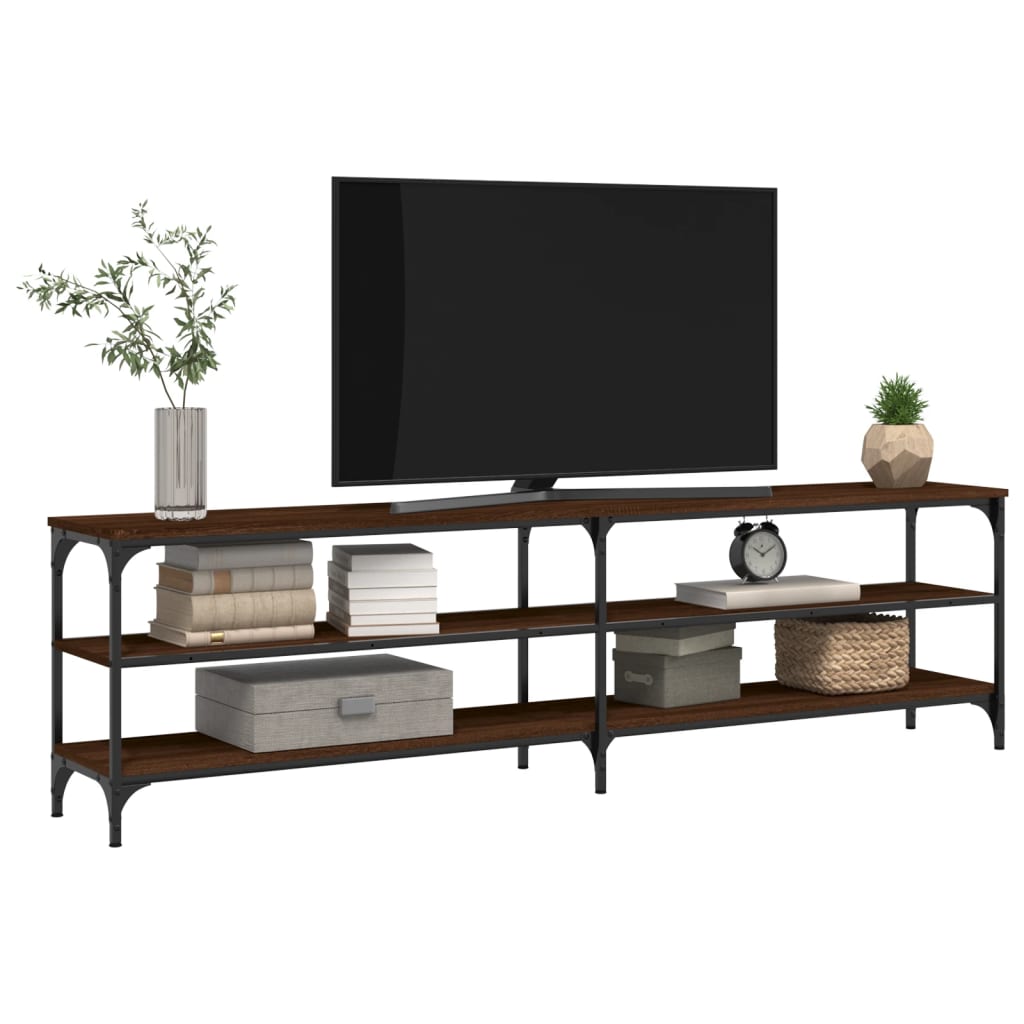 TV ormarić boja hrasta 180x30x50 cm konstruirano drvo i metal