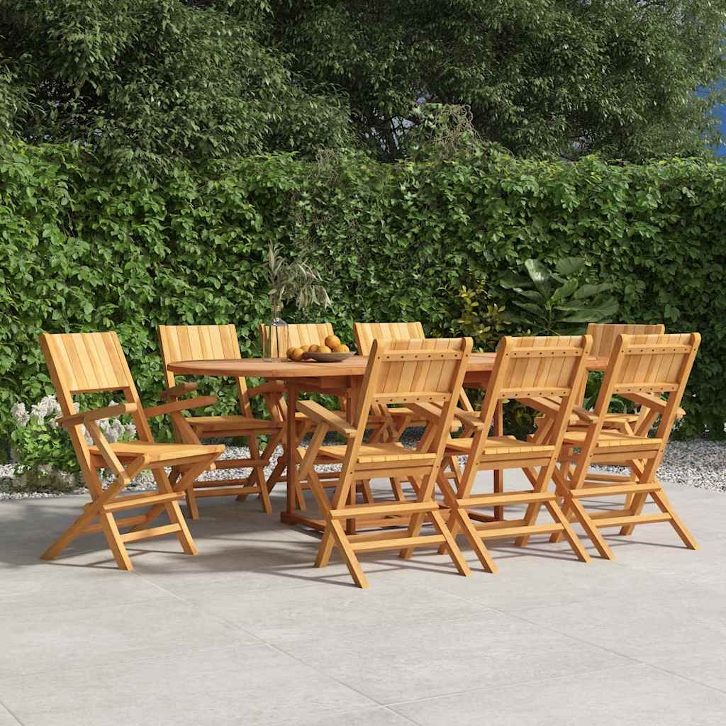 Sklopive vrtne stolice 8 kom 55x61x90 cm od masivne tikovine