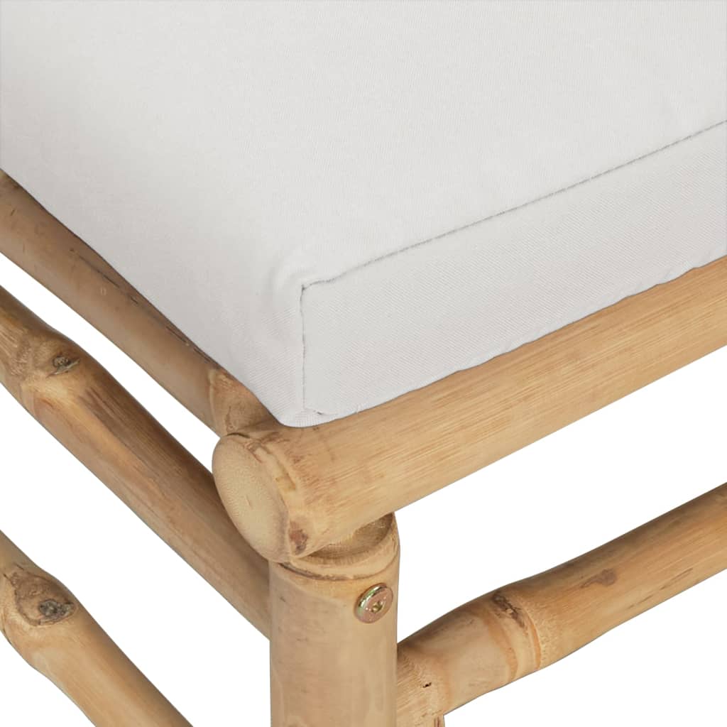 6-dijelna vrtna garnitura od bambusa sa svjetlosivim jastucima