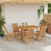 Vrtni set za objed 7 pcs Smeđa Čvrsto teak drvo