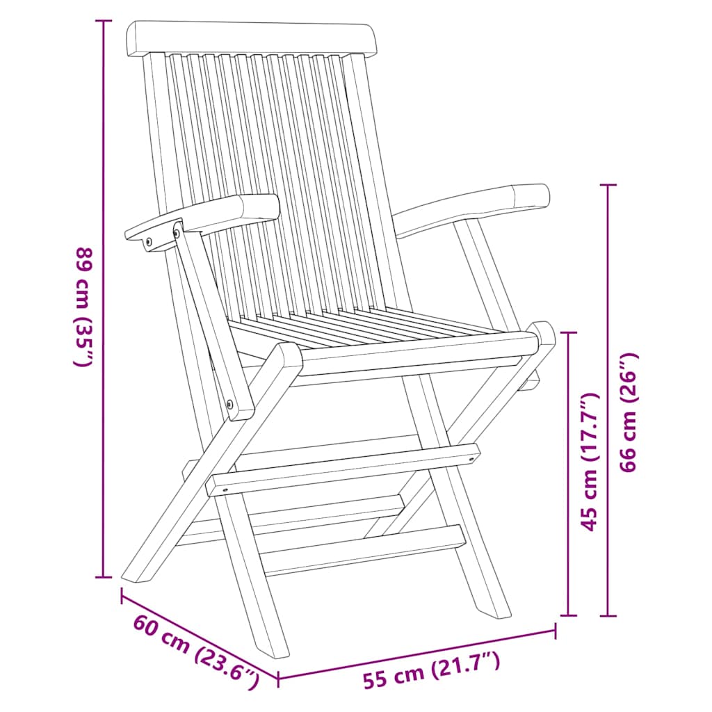 Vrtni set za objed 7 pcs Smeđa Čvrsto teak drvo