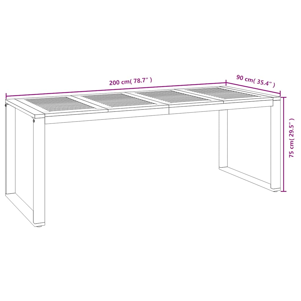 9-dijelni vrtni blagovaonski set od bagremovog drva i metala