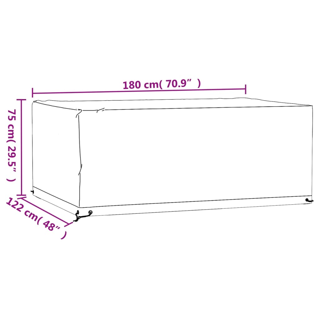 Navlake za vrtni namještaj 2 kom 180 x 122 x 75 cm pravokutne