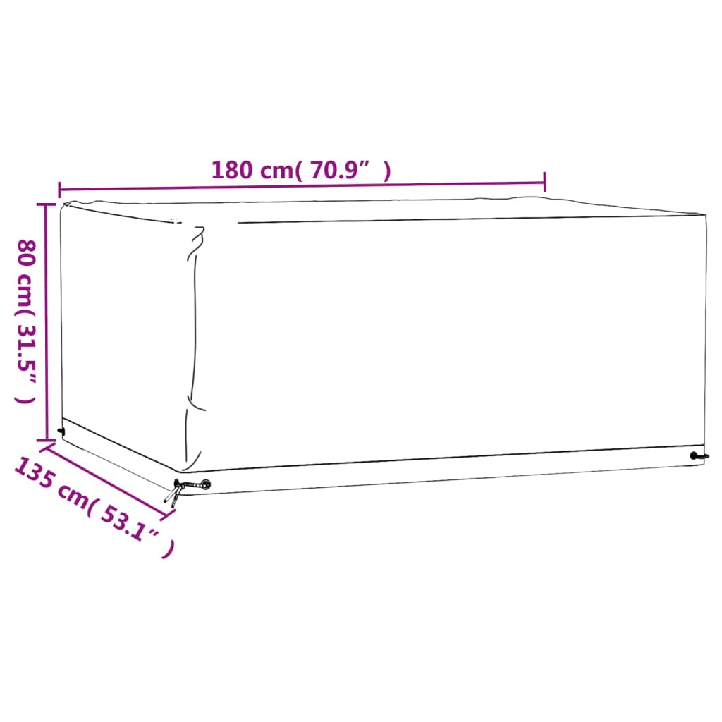 Navlake za vrtni namještaj 2 kom 180 x 135 x 80 cm pravokutne
