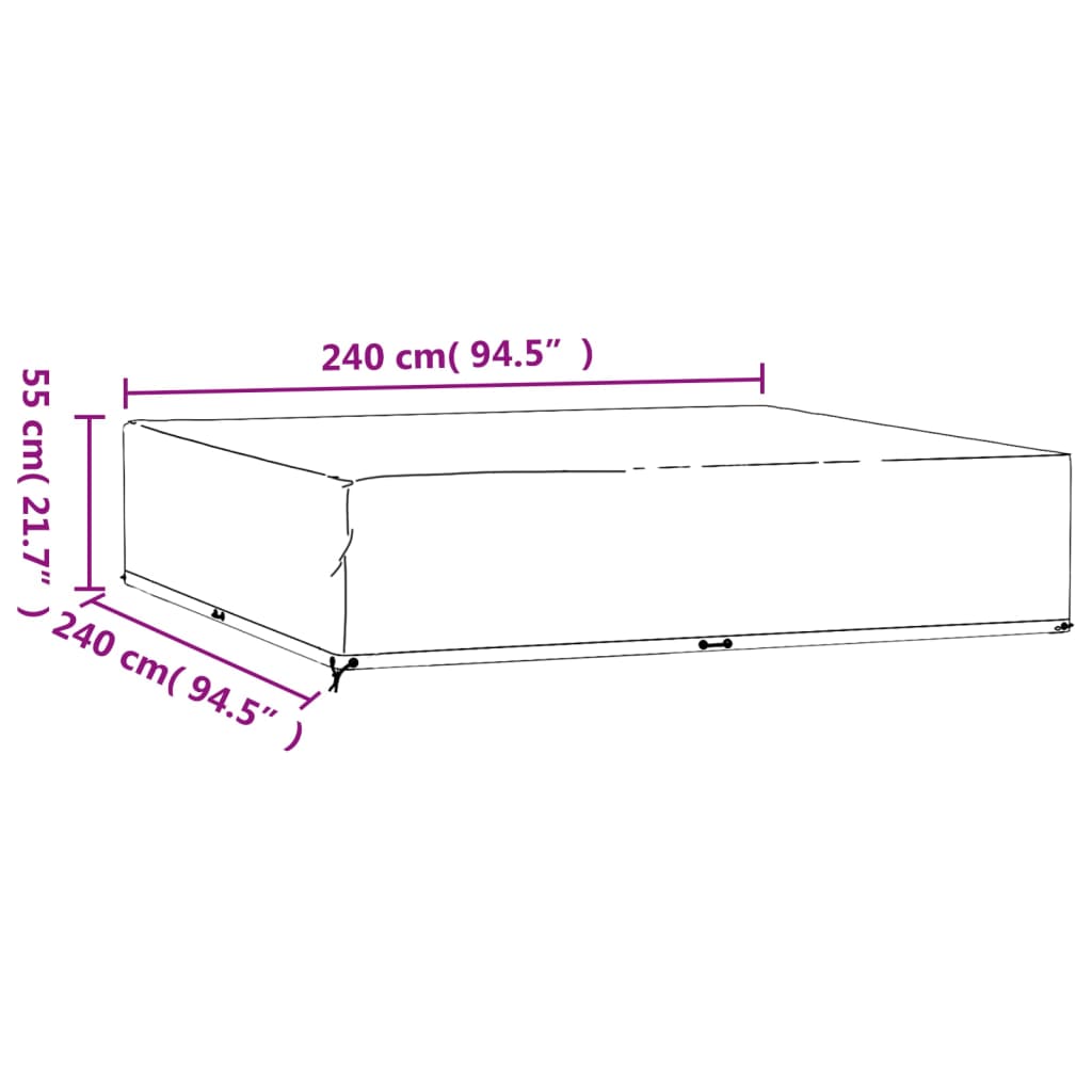 Navlake za vrtni namještaj 2 kom 240 x 240 x 55 cm četvrtaste