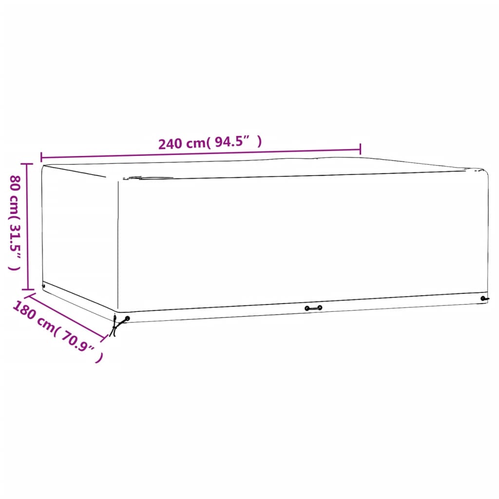 Navlake za vrtni namještaj 2 kom 240 x 180 x 80 cm pravokutne
