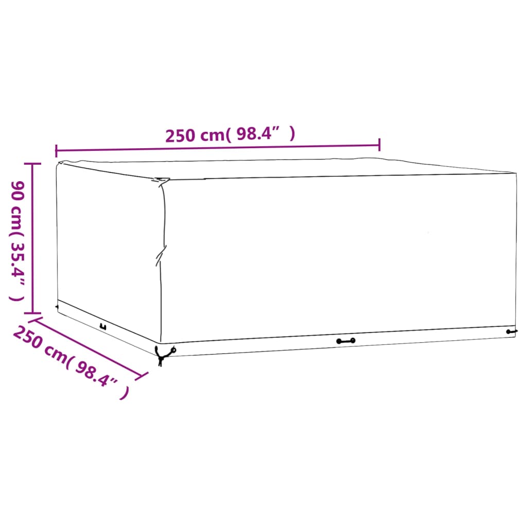 Navlake za vrtni namještaj 2 kom 250 x 250 x 90 cm četvrtaste