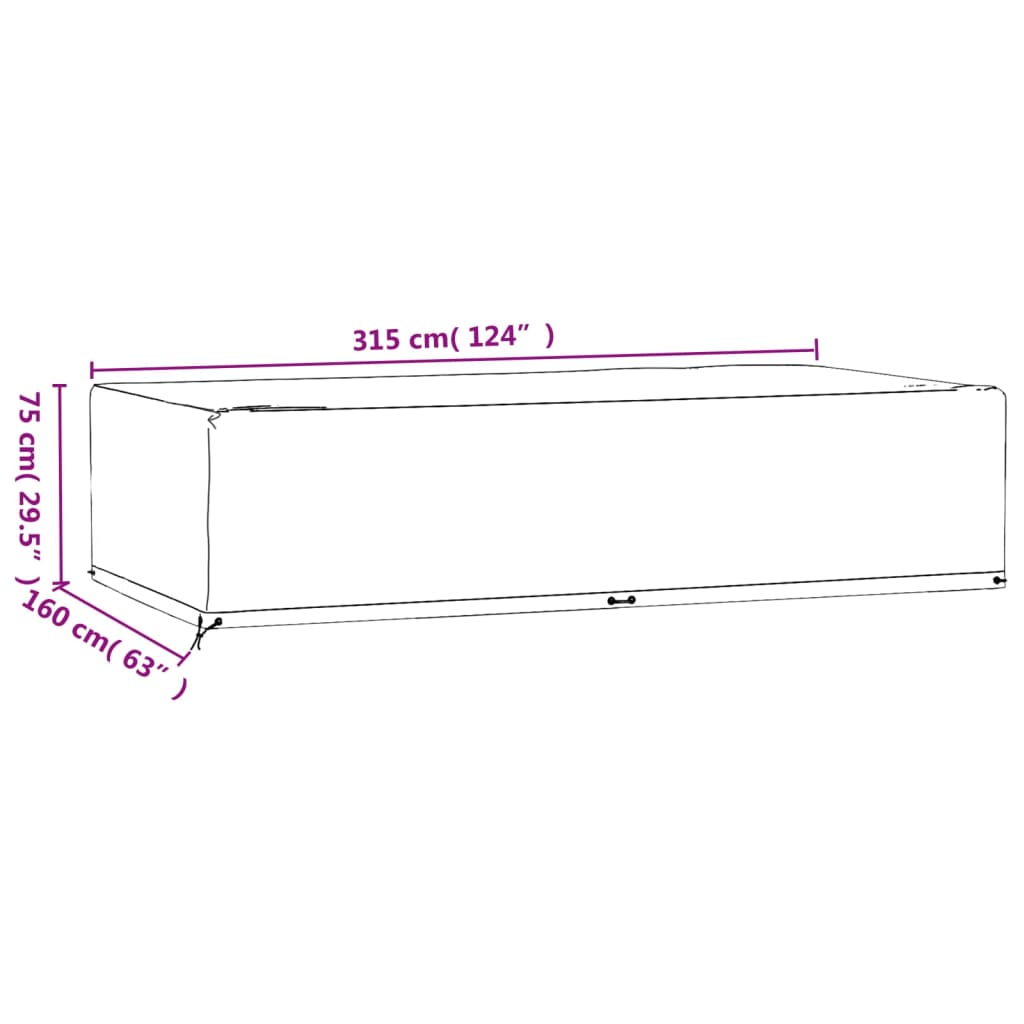 Navlake za vrtni namještaj 2 kom 315 x 160 x 75 cm pravokutne