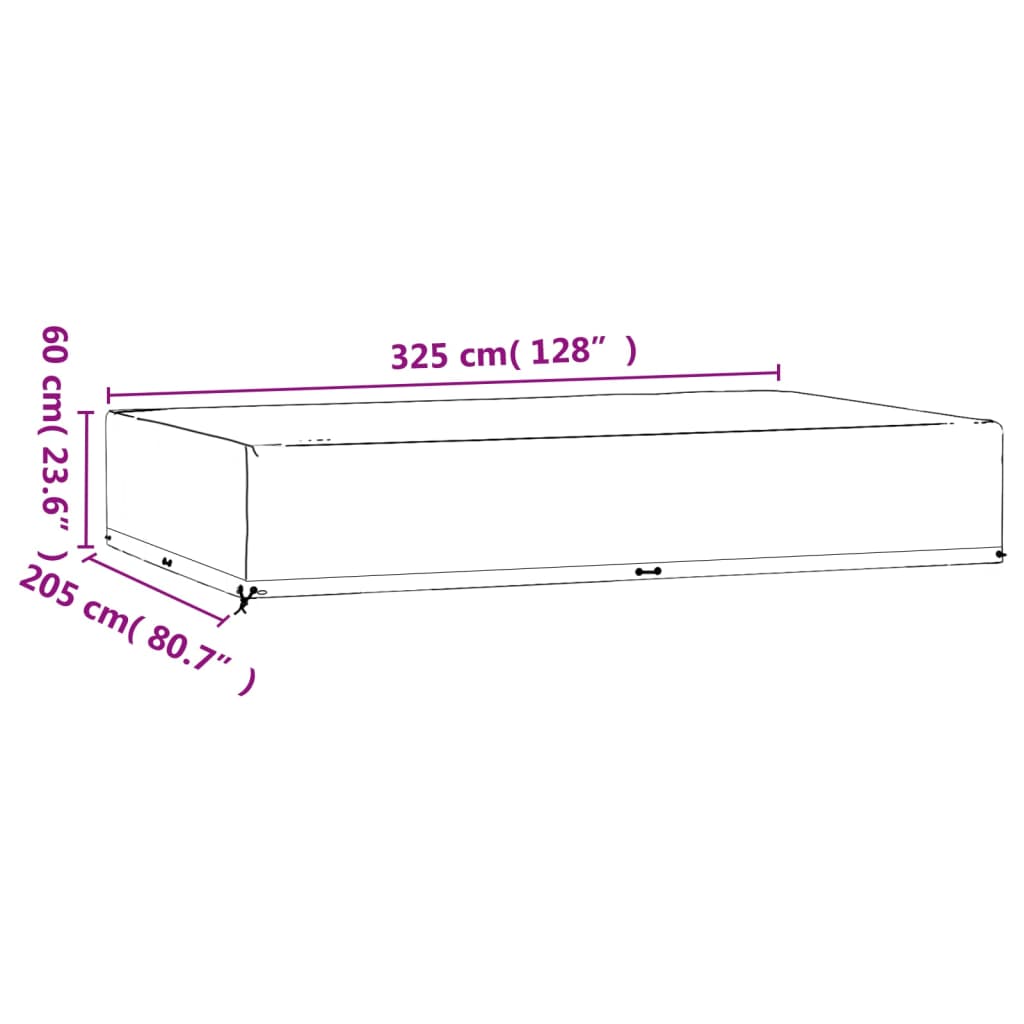 Navlake za vrtni namještaj 2 kom 325x205x60 cm pravokutne