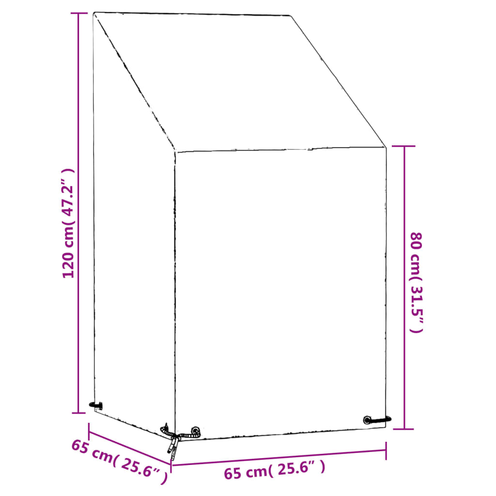 Navlake za vrtne stolice 2 kom 8 ušica 65 x 65 x 80/120 cm PE