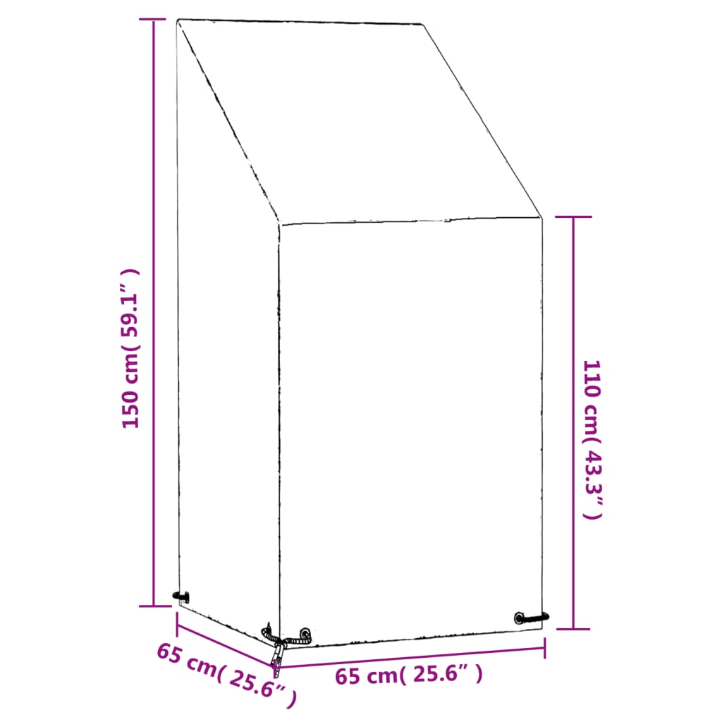 Navlake za vrtne stolice 2 kom 8 ušica 65x65x110/150 cm PE