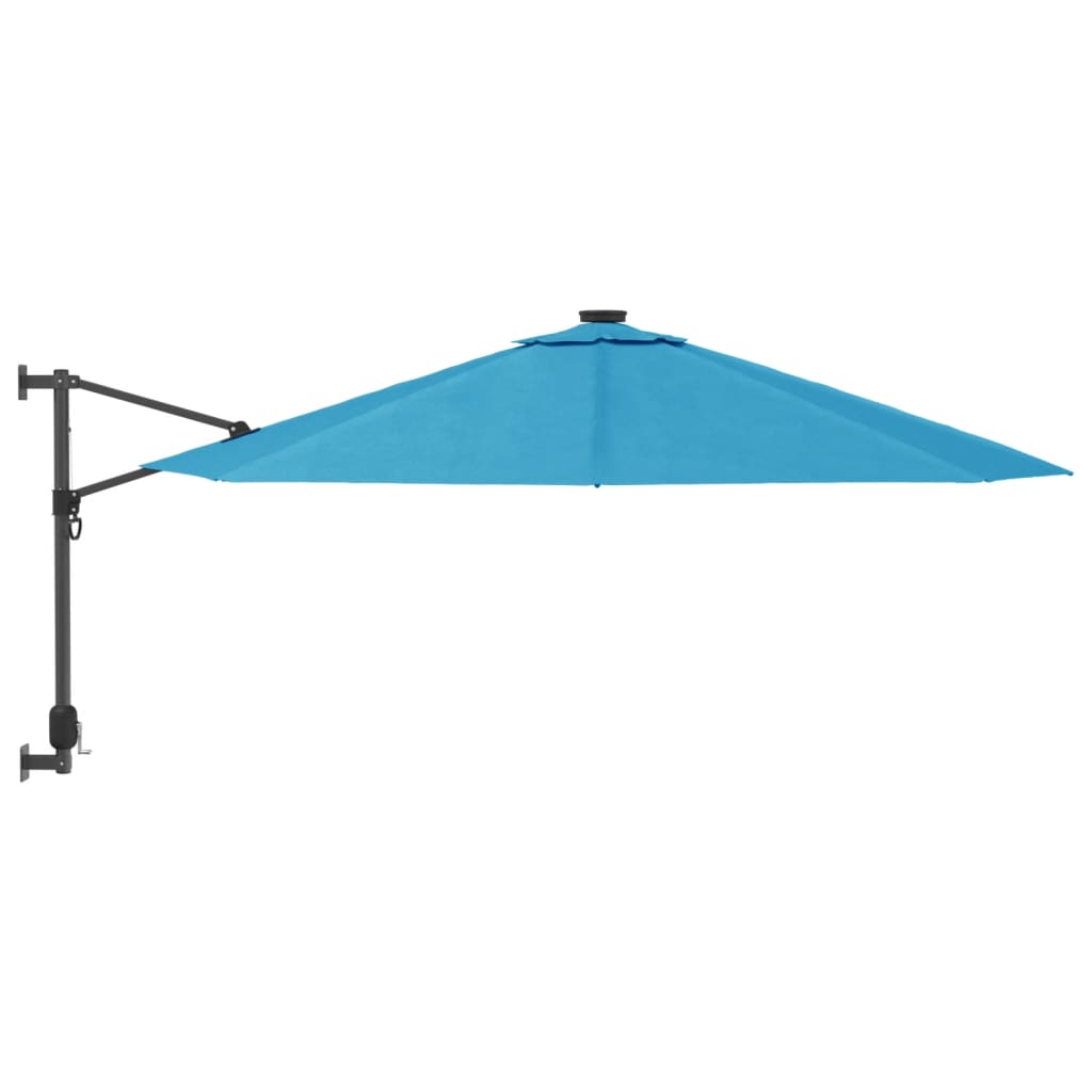 Zidni suncobran s LED svjetlima plava boja mora 290 cm