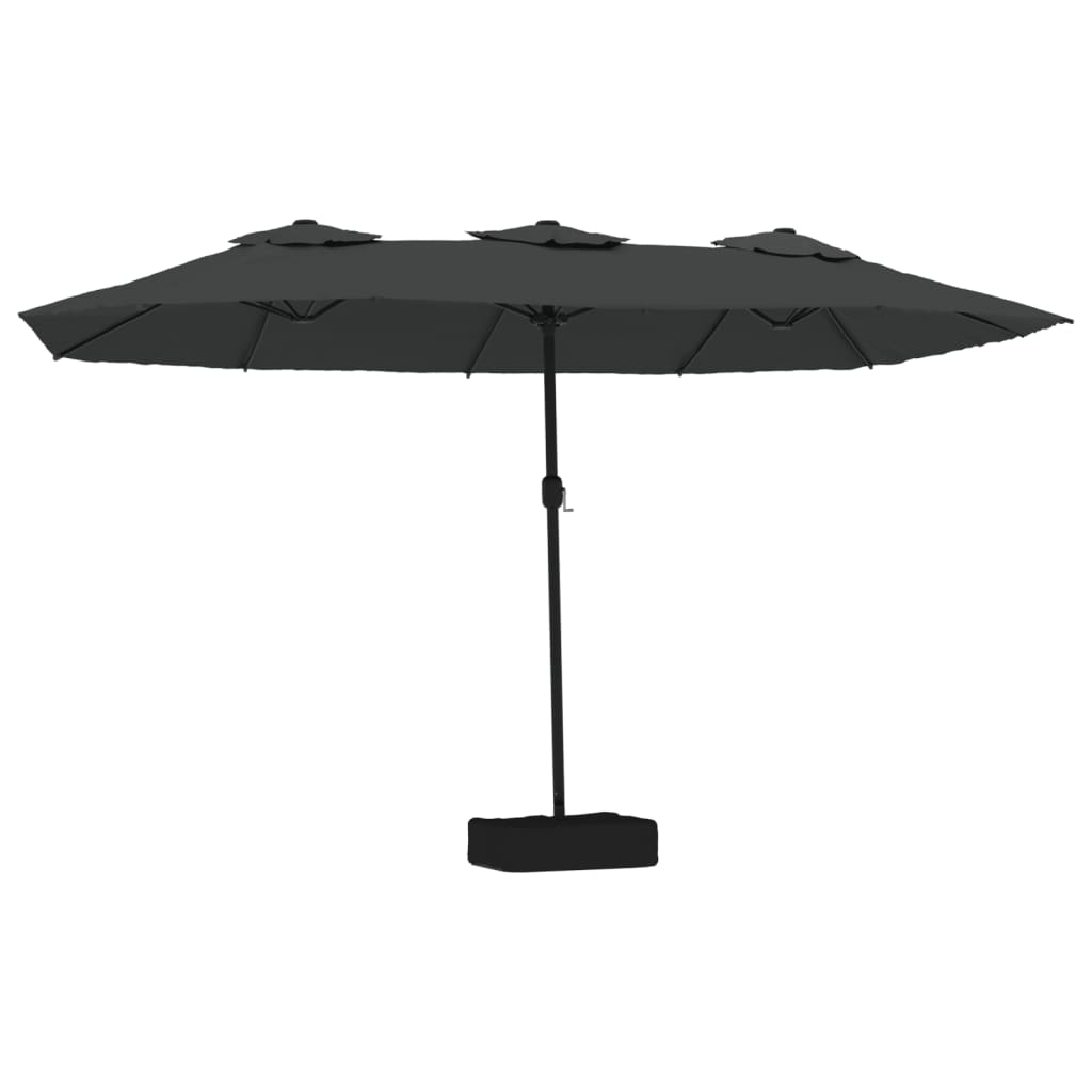 Dvostruki vrtni suncobran s LED svjetlima antracit 449 x 265 cm