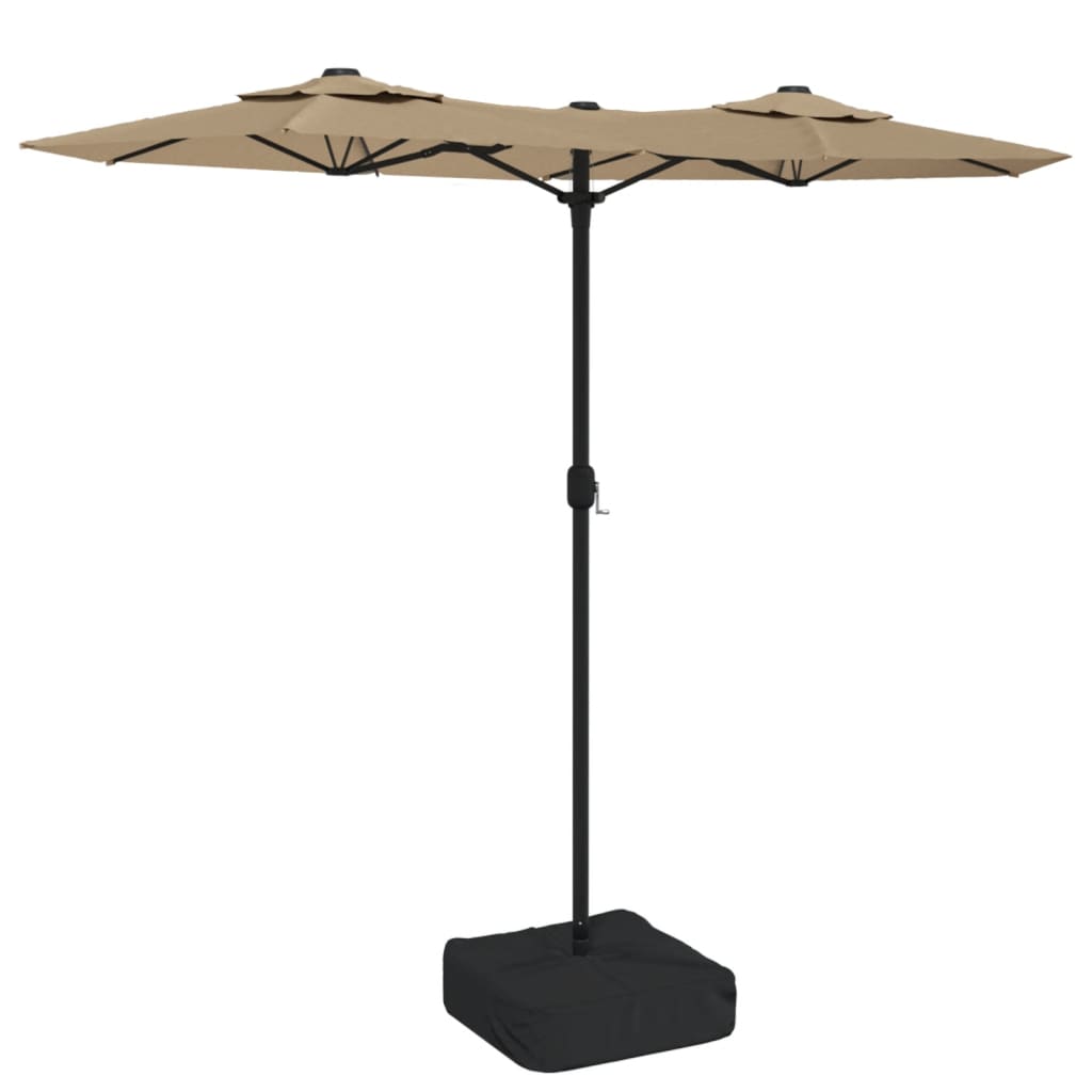 Dvostruki vrtni suncobran smeđesivi 316 x 145 cm