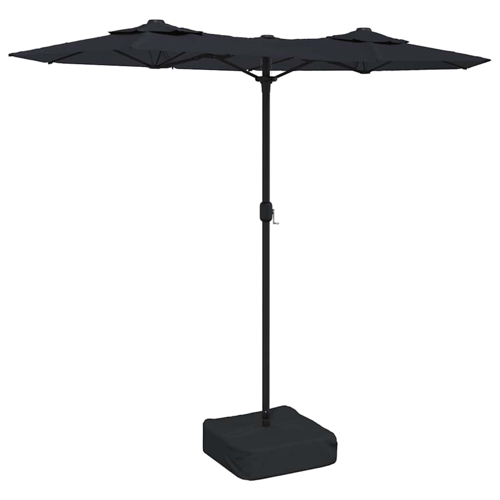 Dvostruki vrtni suncobran crni 316 x 145 cm