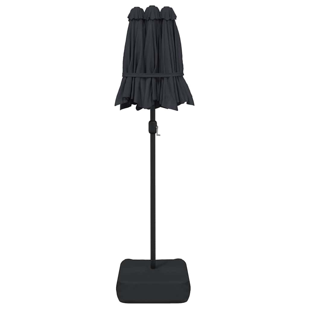 Dvostruki vrtni suncobran crni 316 x 145 cm