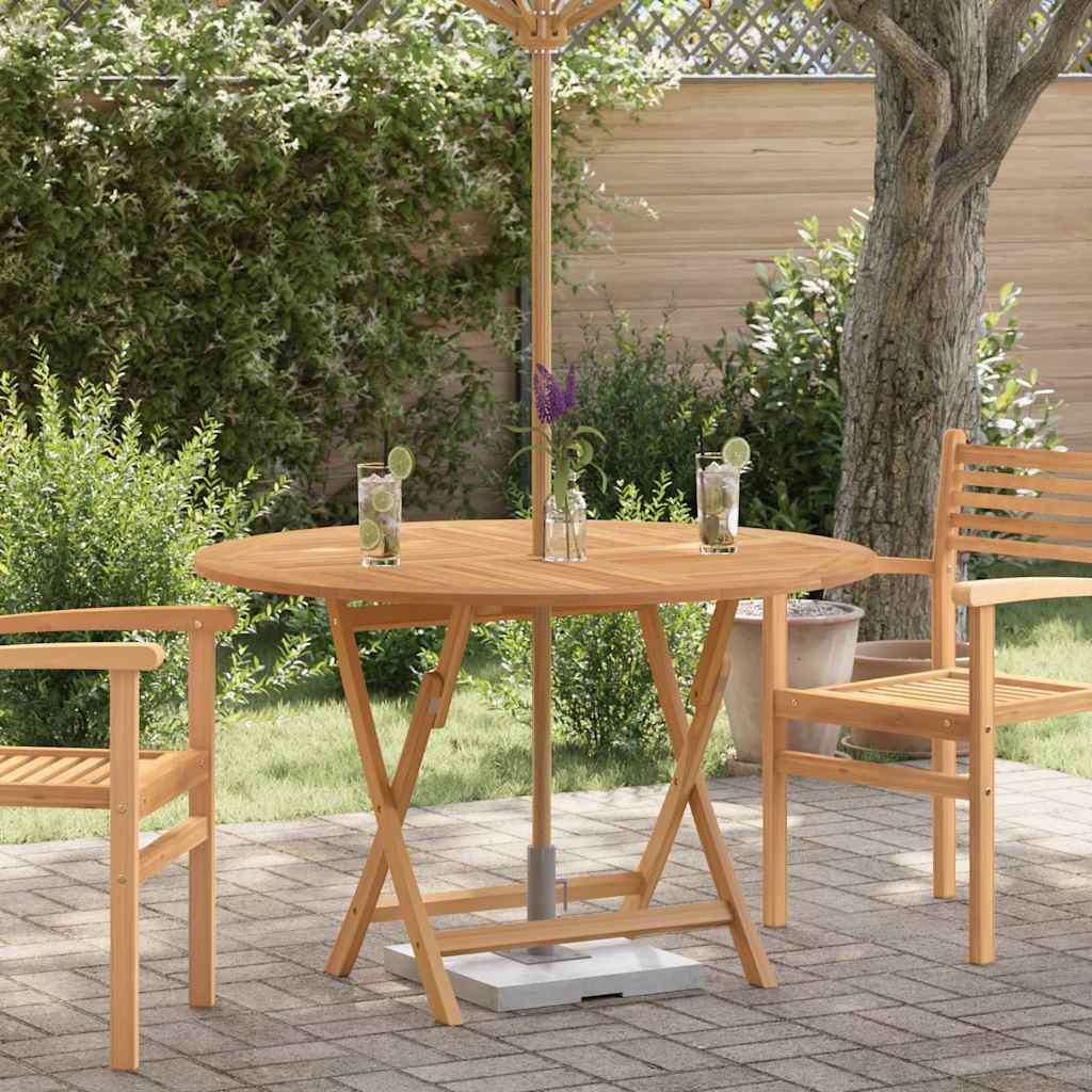 Sklopivi vrtni stol Ø 110 x 75 cm od masivne tikovine