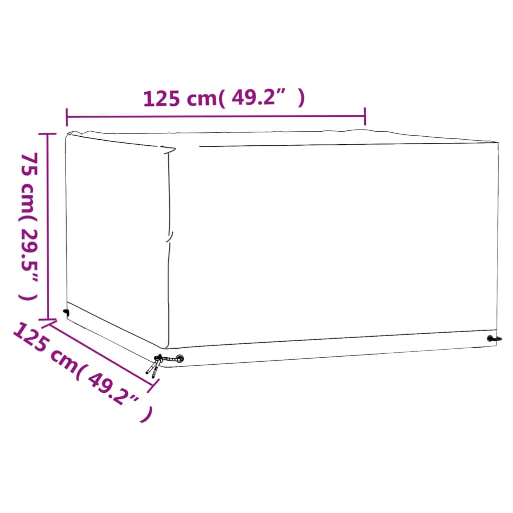 Navlaka za vrtni namještaj sa 8 ušica 125x125x75 cm kvadratna