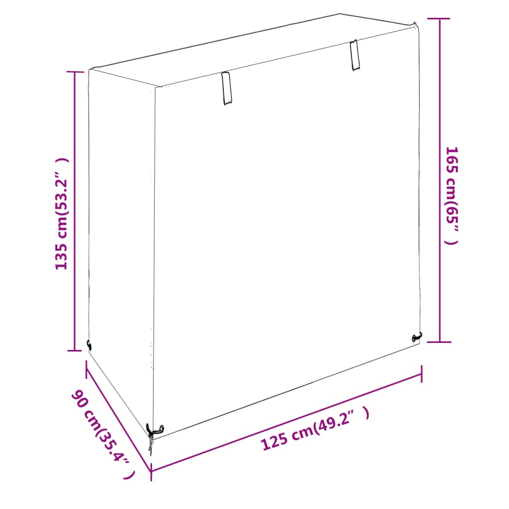 Navlaka za ljuljačku s 8 ušica 125 x 90 x 135/165 cm polietilen