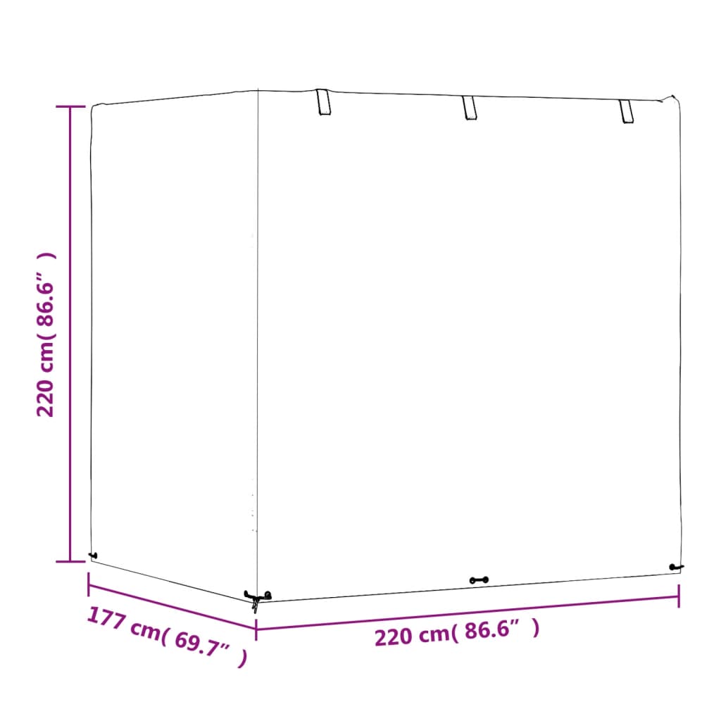 Navlaka za ljuljačku s 12 ušica 220 x 177 x 220 cm polietilen