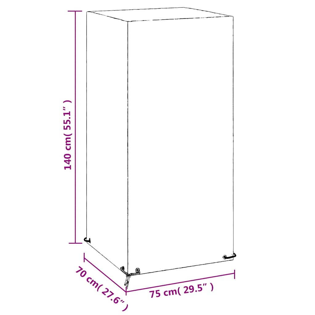 Navlaka za vrtnu stolicu 8 ušica 75x70x140 cm polietilen