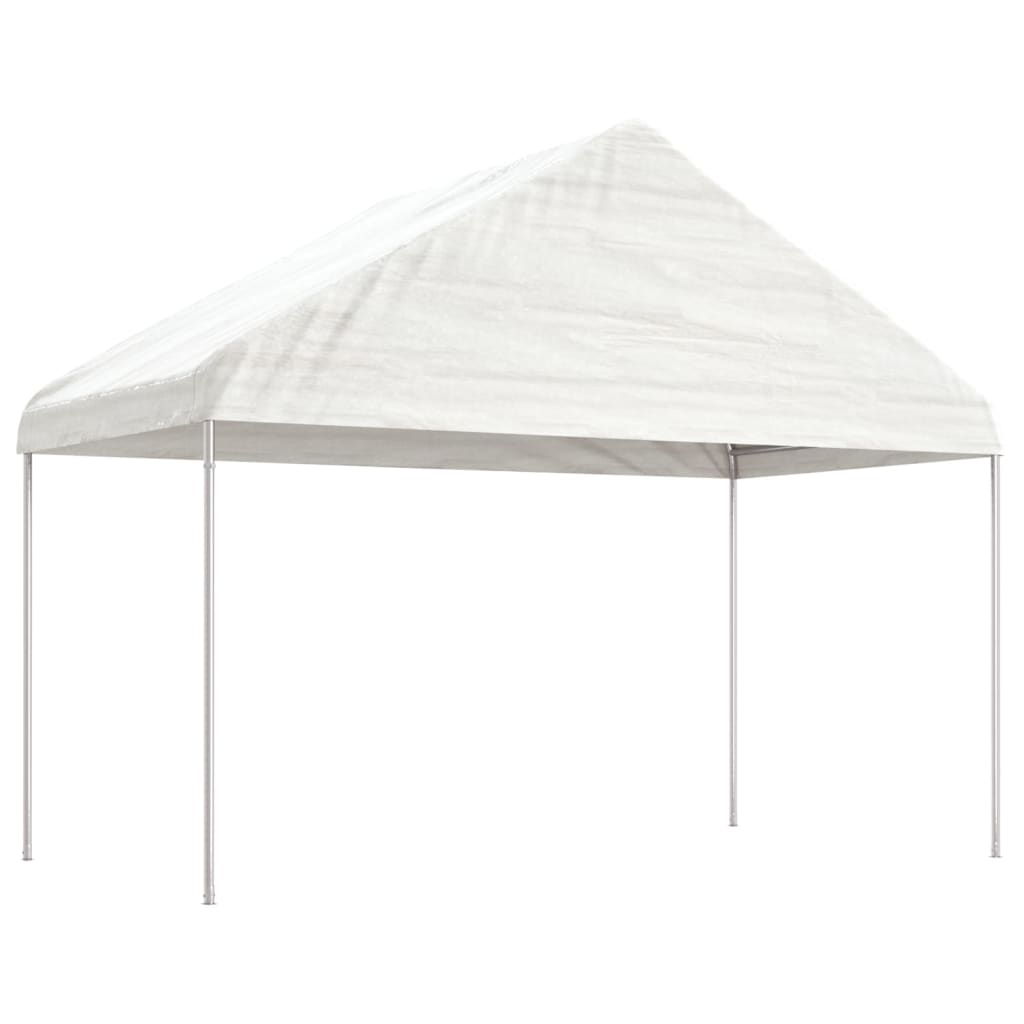 Sjenica s krovom bijela 8,92 x 4,08 x 3,22 polietilen