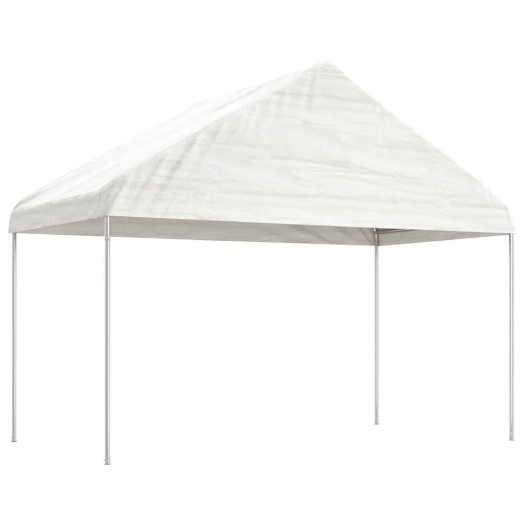 Sjenica s krovom bijela 11,15 x 4,08 x 3,22 m polietilen