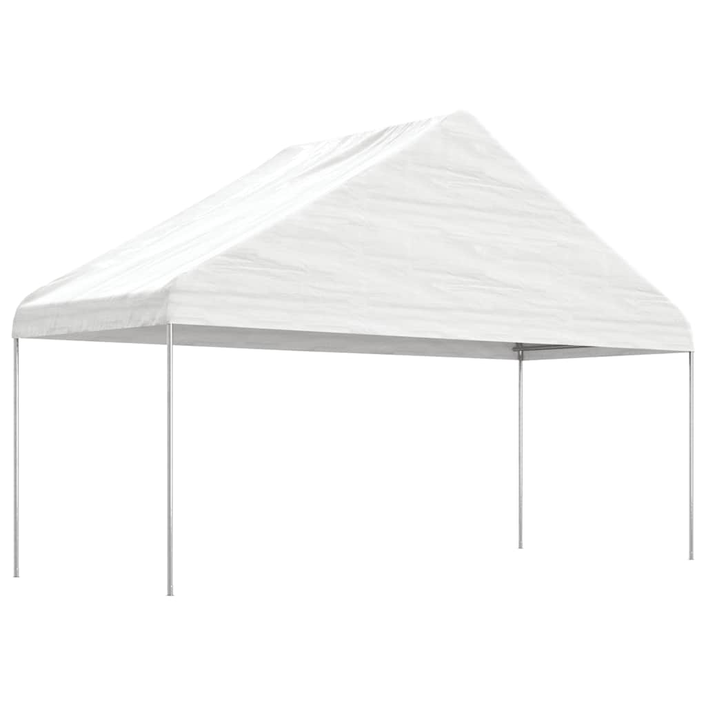 Sjenica s krovom bijela 4,46 x 5,88 x 3,75 m polietilen