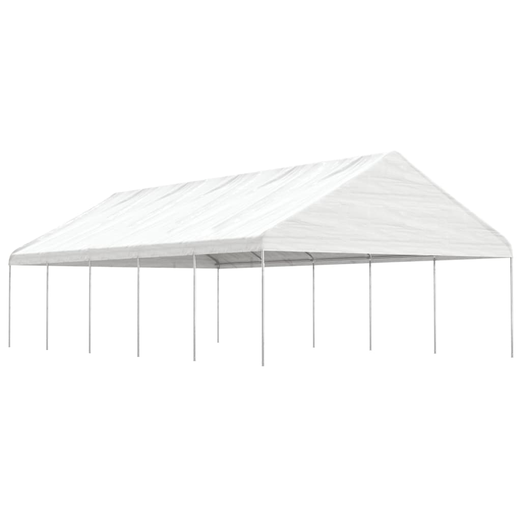 Sjenica s krovom bijela 11,15 x 5,88 x 3,75 m polietilen