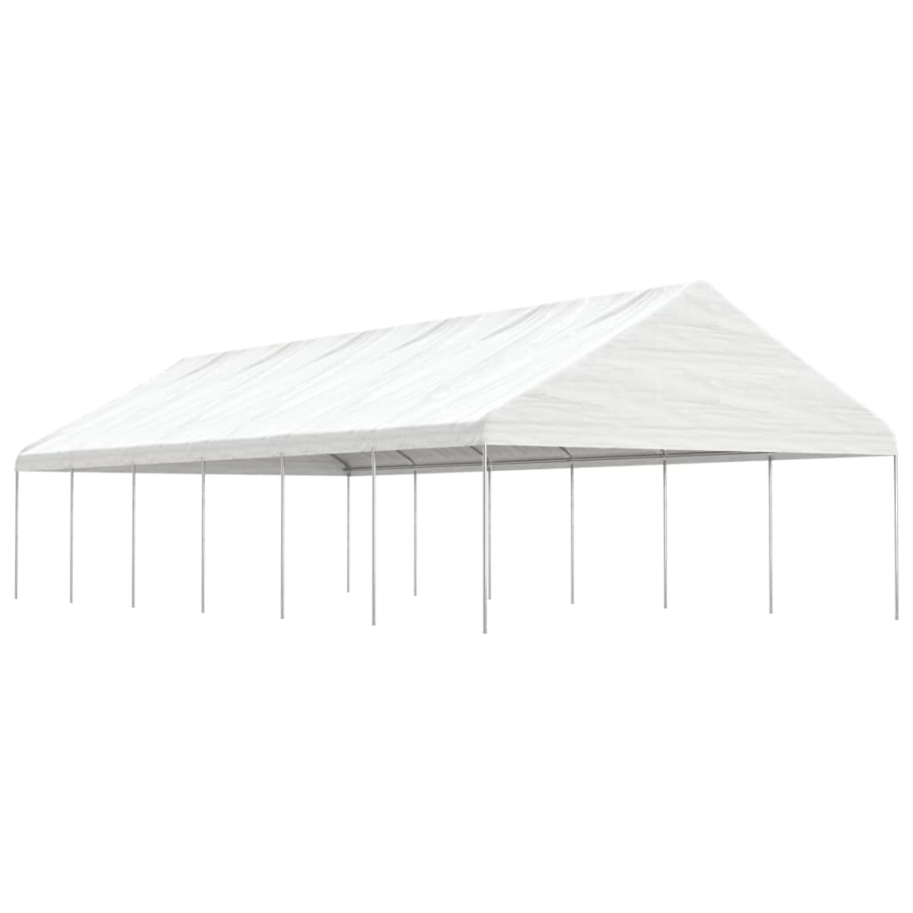 Sjenica s krovom bijela 13,38 x 5,88 x 3,75 m polietilen