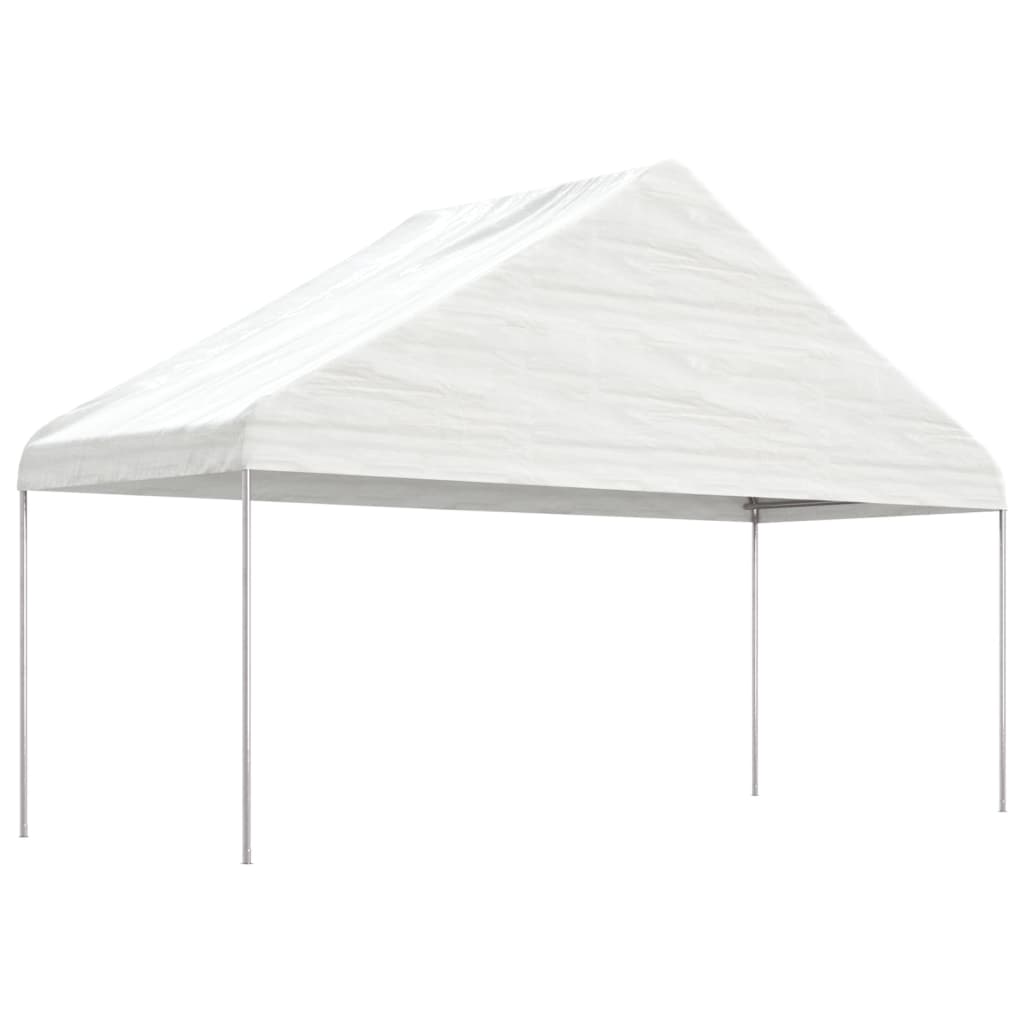 Sjenica s krovom bijela 15,61 x 5,88 x 3,75 m polietilen