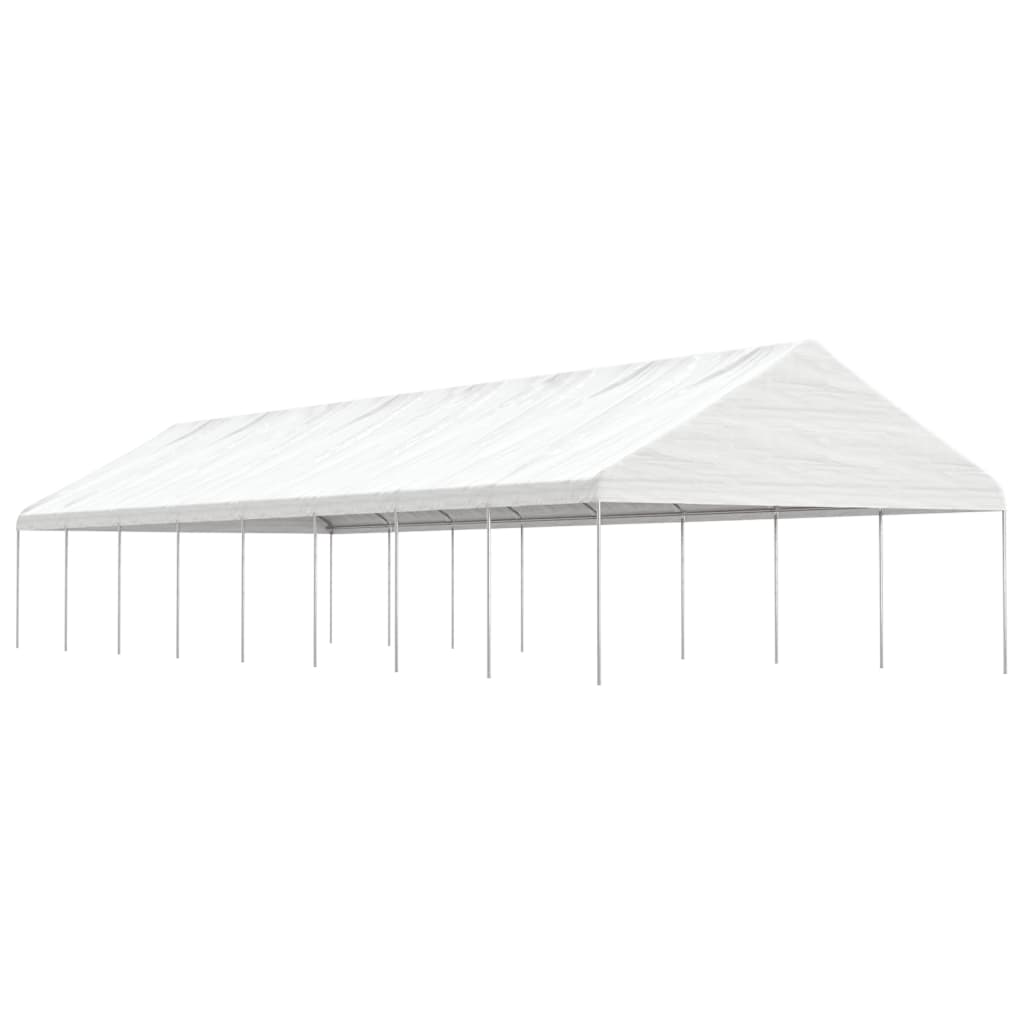 Sjenica s krovom bijela 17,84 x 5,88 x 3,75 m polietilen