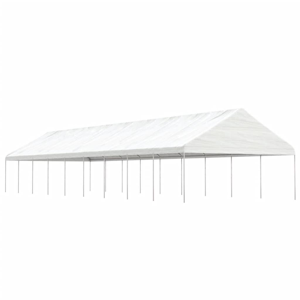Sjenica s krovom bijela 20,07 x 5,88 x 3,75 m polietilen