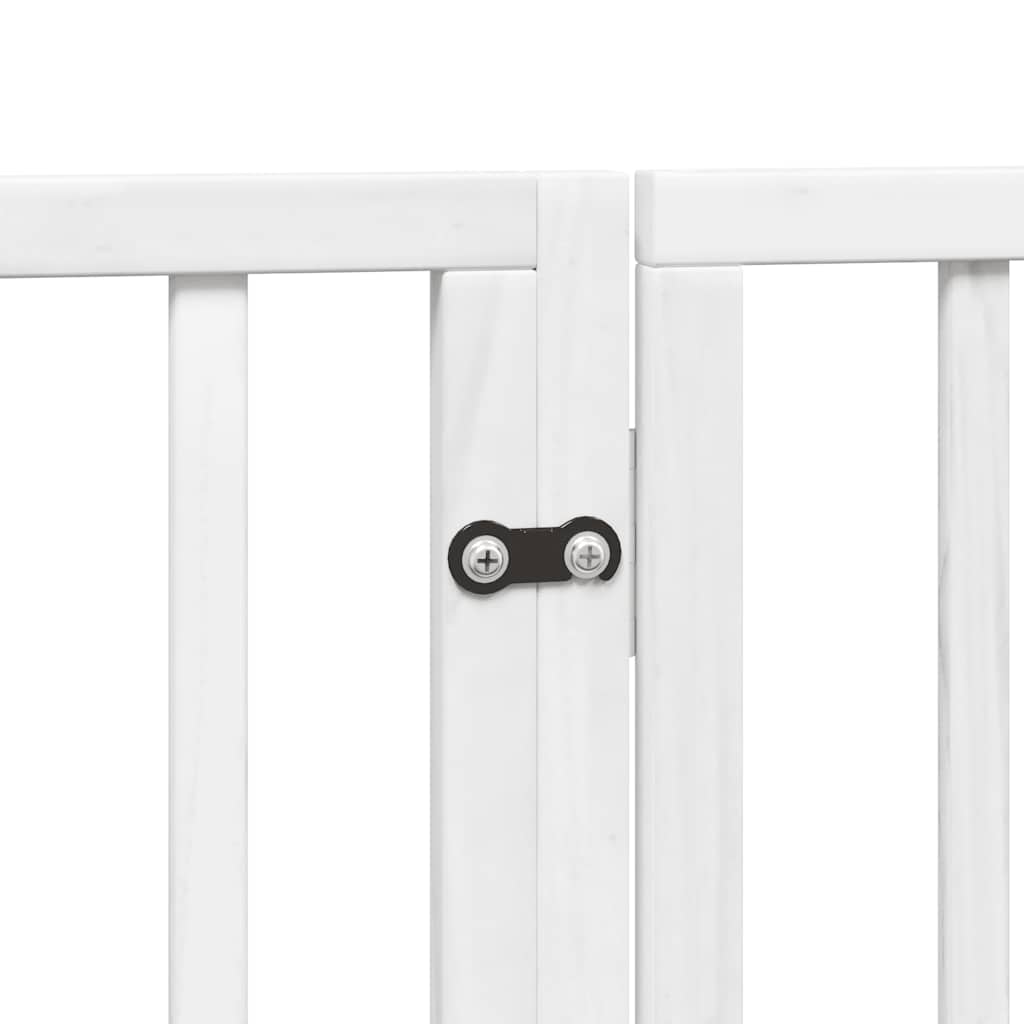 Vrata za pse s vratašcima 9 panela sklopiva 450 cm drvo topole Bijela 50 x 60 x 2 cm