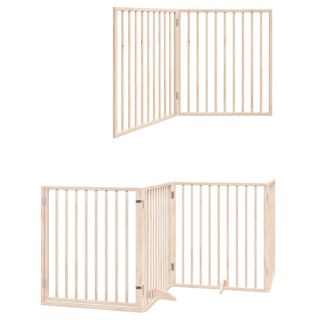 Vrata za pse s vratašcima 12 panela sklopiva 960 cm drvo topole