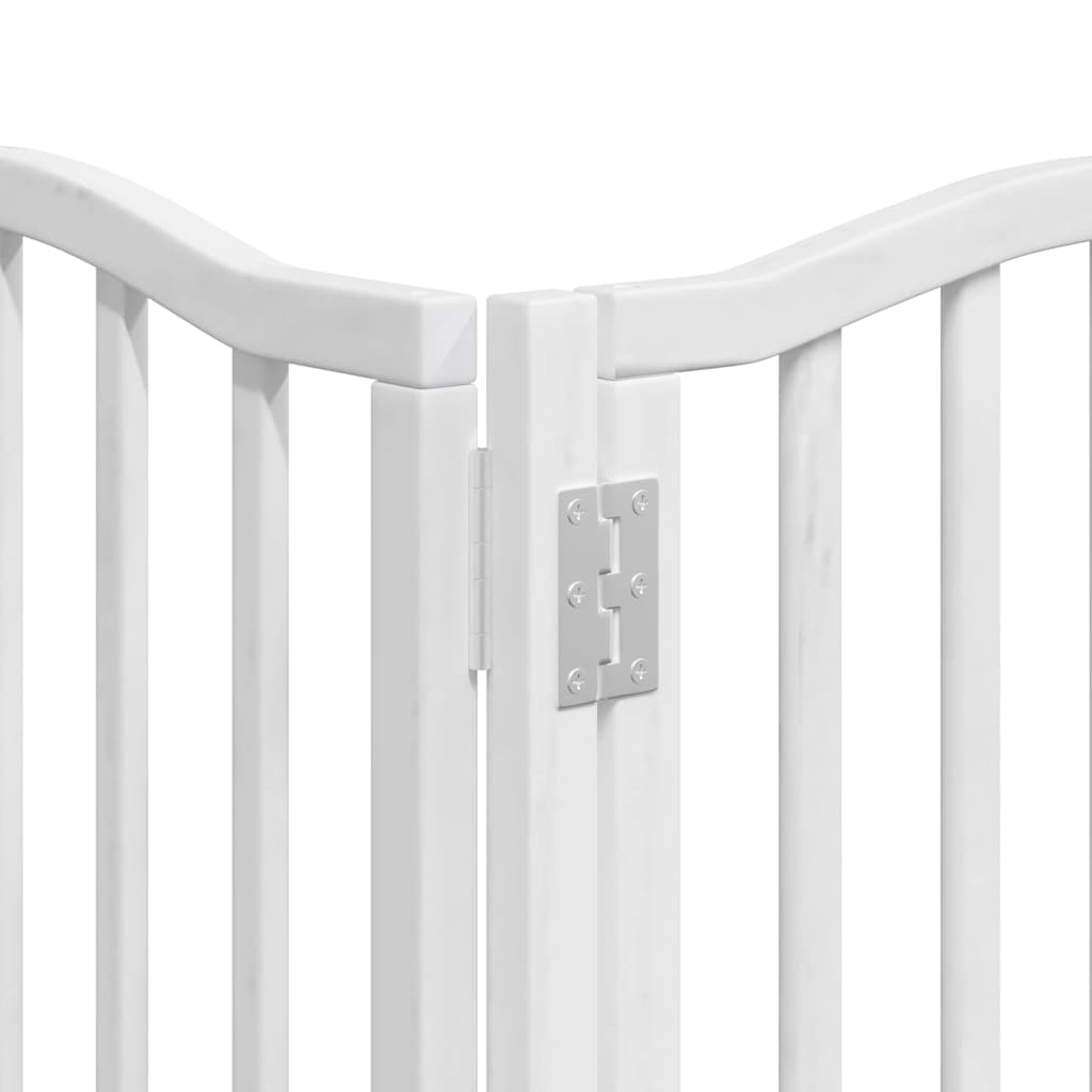 Vrata za pse s vratašcima 9 panela sklopiva 450 cm drvo topole Bijela 50 x 60 x 2 cm