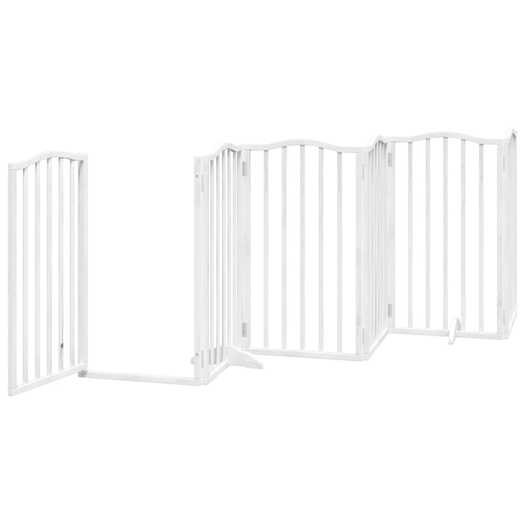 Vrata za pse s vratašcima 15 panela sklopiva 750 cm drvo topole Bijela 50 x 90 x 2 cm
