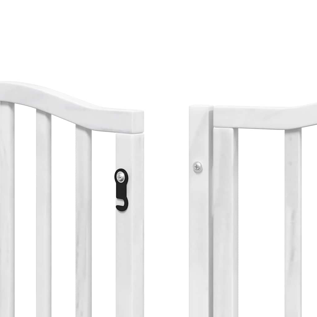 Vrata za pse s vratašcima 15 panela sklopiva 750 cm drvo topole Bijela 50 x 90 x 2 cm