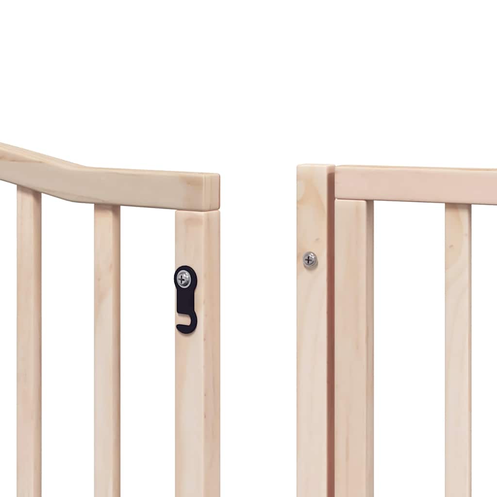 Vrata za pse s vratašcima 6 panela sklopiva 480 cm drvo topole