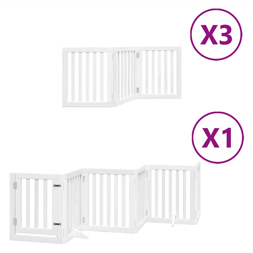 Vrata za pse s vratašcima 15 panela sklopiva 750 cm drvo topole