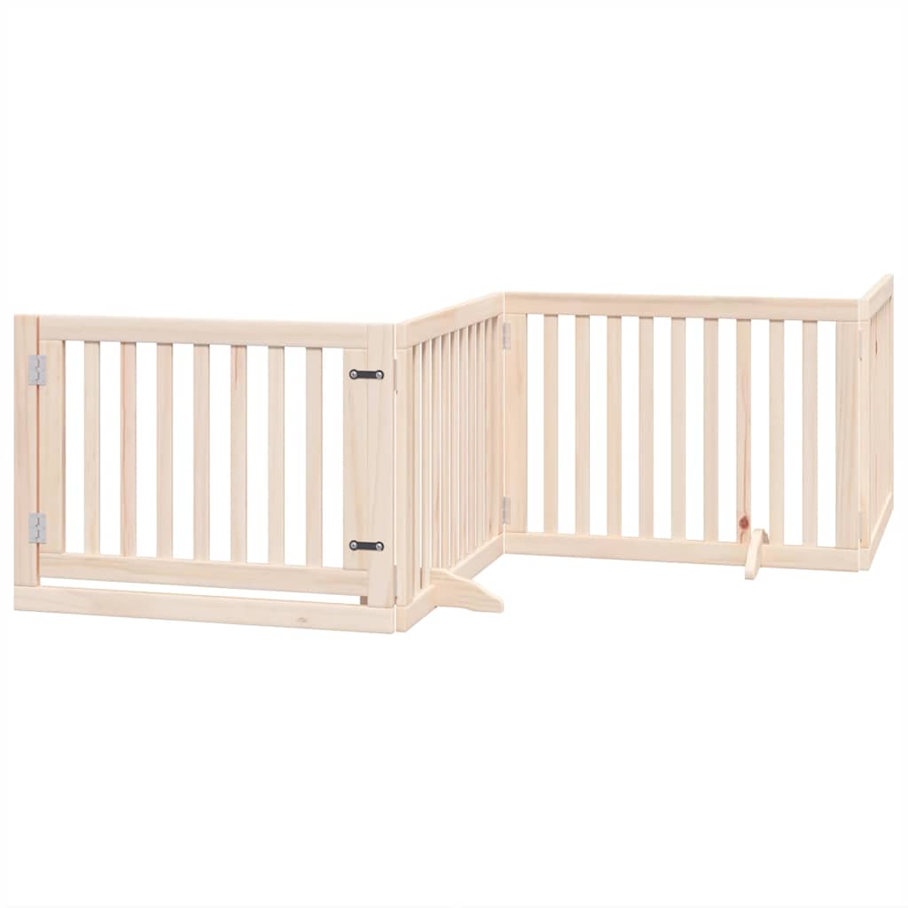 Vrata za pse s vratašcima 8 panela sklopiva 640 cm drvo topole