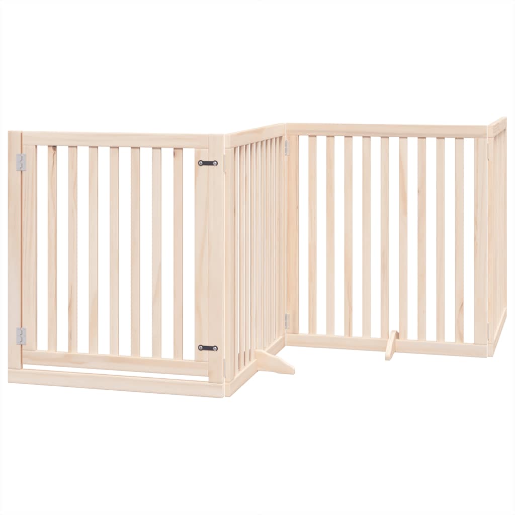 Vrata za pse s vratašcima 8 panela sklopiva 640 cm drvo topole