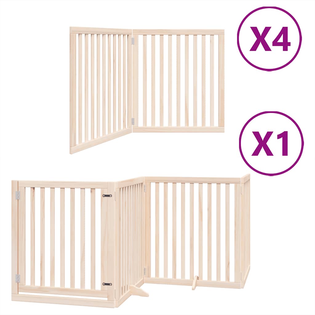 Vrata za pse s vratašcima 12 panela sklopiva 960 cm drvo topole