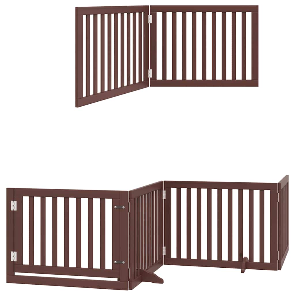 Vrata za pse s vratašcima 12 panela sklopiva 960 cm drvo topole