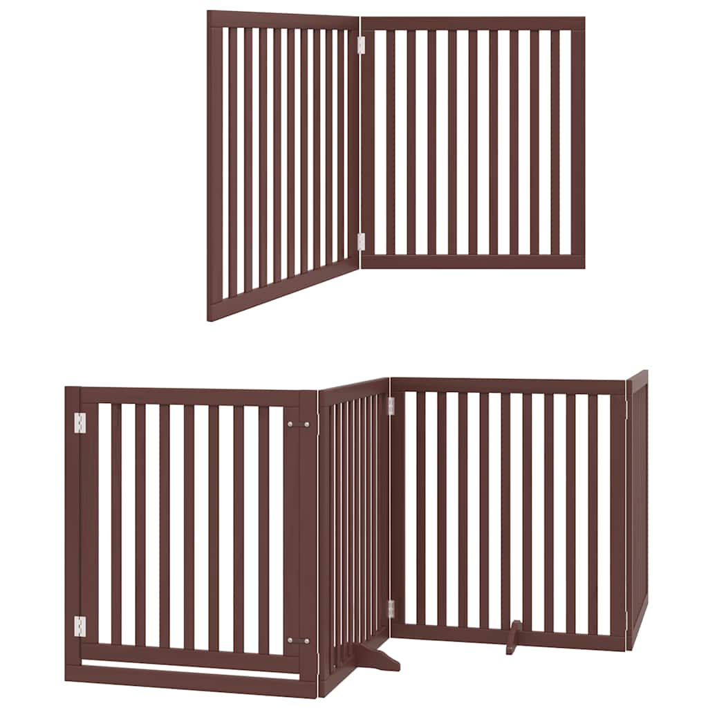 Vrata za pse s vratašcima 6 panela sklopiva 480 cm drvo topole