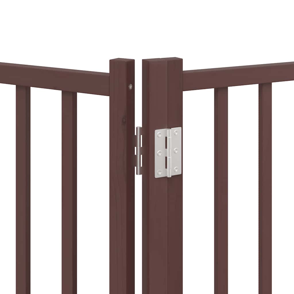 Vrata za pse s vratašcima 15 panela sklopiva 750 cm drvo topole Smeđa 50 x 60 x 2 cm