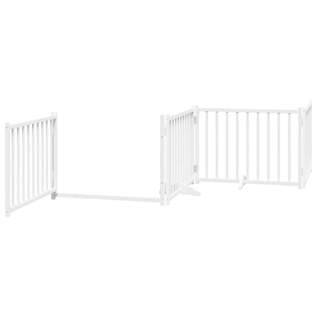 Vrata za pse s vratašcima 12 panela sklopiva 960 cm drvo topole Bijela 80 x 60 x 2 cm